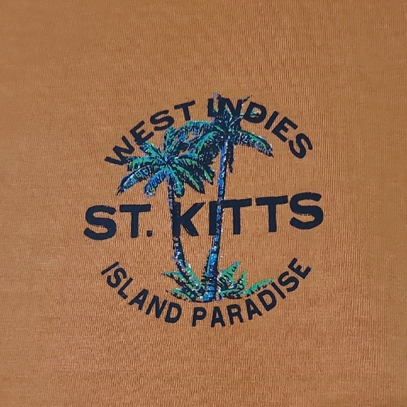 ISLAND GROOVE Men's Orange St. Kitts Short Sleeve Graphic T-Shirt - Size 3XL - Picture 2 of 10